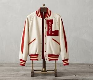 Vintage Butwin Varsity Letterman Jacket Lourdes Cream Red Wool Sz 40 READ